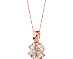 Zawieszka z różowego złota z diamentem - litera A - 0,004 ct - próba 585