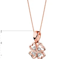 Zawieszka z różowego złota z diamentem - litera A - 0,004 ct - próba 585
