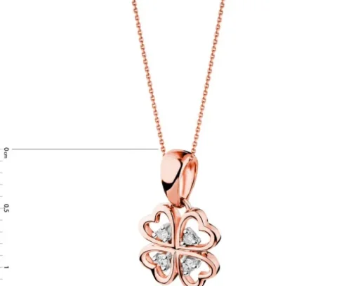 Zawieszka z różowego złota z diamentem - litera A - 0,004 ct - próba 585