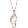 Zawieszka z różowego złota z diamentem - 0,005 ct - próba 375