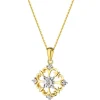 Zawieszka z żółtego i białego złota z brylantami - 0,03 ct - próba 375