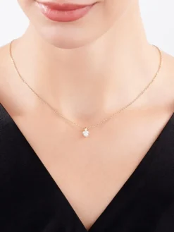 Zawieszka z żółtego i białego złota z brylantem - serce - 0,23 ct - próba 585