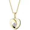Zawieszka z żółtego i białego złota z brylantem - serce - 0,01 ct - próba 375