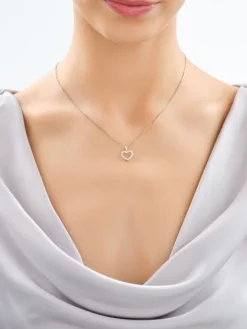 Zawieszka z żółtego złota z brylantami laboratoryjnymi - serce - 0,25 ct - próba 585