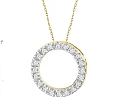 Zawieszka z żółtego złota z brylantami laboratoryjnymi - koło - 0,32 ct - próba 585