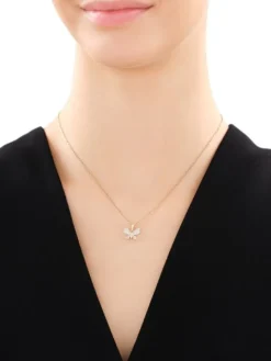 Zawieszka z żółtego złota z brylantami - motyl - 0,12 ct - próba 585