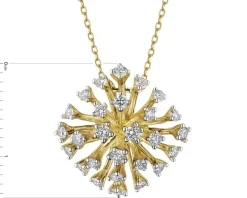 Zawieszka z żółtego złota z brylantami - 0,34 ct - próba 585