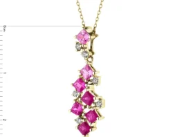 Zawieszka z żółtego złota z brylantami i kamieniami szlachetnymi - próba 585