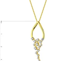 Zawieszka z żółtego złota z brylantami - 0,33 ct - próba 585