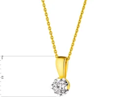 Zawieszka z żółtego złota z brylantem - 0,18 ct - próba 750