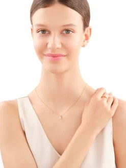 Zawieszka z żółtego złota z brylantem - 0,18 ct - próba 750