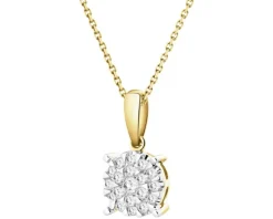 Zawieszka z żółtego złota z brylantami - 0,12 ct - próba 585