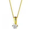 Zawieszka z żółtego złota z brylantami - 0,25 ct - próba 750