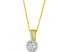 Zawieszka z żółtego złota z brylantami - 0,42 ct - próba 750