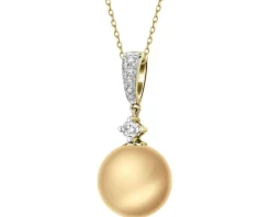 Zawieszka z żółtego złota z brylantami i perłą Golden South Sea - próba 585
