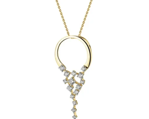Zawieszka z żółtego złota z brylantami - 0,29 ct - próba 585