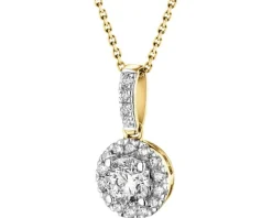 Zawieszka z żółtego złota z brylantami - 0,45 ct - próba 585