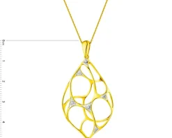 Zawieszka z żółtego złota z brylantami - 0,05 ct - próba 585