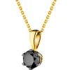 Zawieszka z żółtego złota z czarnym brylantem - 0,49 ct - próba 585