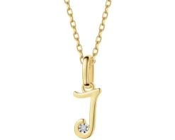 Zawieszka z żółtego złota z diamentem - litera J - 0,003 ct - próba 375