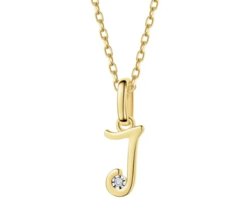Zawieszka z żółtego złota z diamentem - litera J - 0,003 ct - próba 375