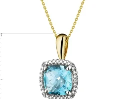 Zawieszka z żółtego złota z diamentami i topazem - próba 375