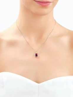 Zawieszka z żółtego złota z diamentami i rodolitem - próba 585