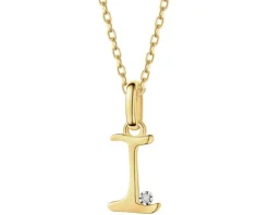 Zawieszka z żółtego złota z diamentem - litera I - 0,003 ct - próba 375