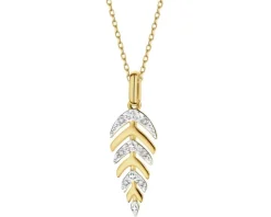 Zawieszka z żółtego złota z diamentami - 0,03 ct - próba 375