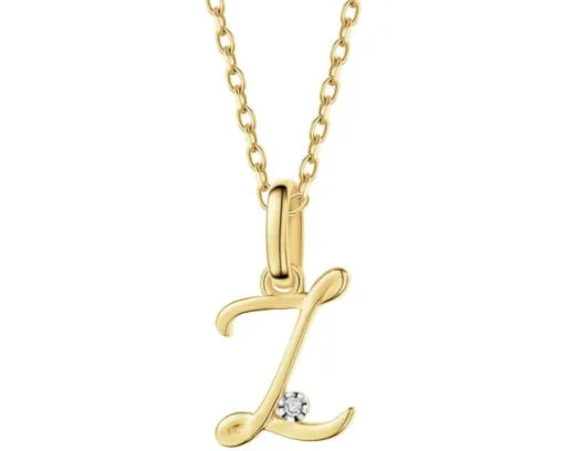 Zawieszka z żółtego złota z diamentem - litera Z - 0,003 ct - próba 375
