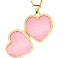 Zawieszka z żółtego złota z diamentem - puzderko - serce - 0,005 ct - próba 585