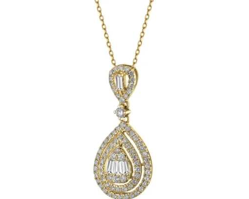 Zawieszka z żółtego złota z diamentami - 0,38 ct - próba 585