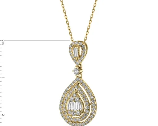 Zawieszka z żółtego złota z diamentami - 0,38 ct - próba 585