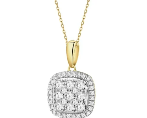 Zawieszka z żółtego złota z diamentami - 0,40 ct - próba 585