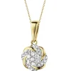Zawieszka z żółtego złota z diamentami - 0,07 ct - próba 585