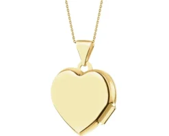 Zawieszka z żółtego złota z diamentami - puzderko - serce - 0,01 ct - próba 375