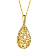 Zawieszka z żółtego złota z diamentami - koniczyny - 0,02 ct - próba 585
