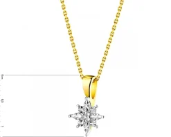 Zawieszka z żółtego złota z diamentem - gwiazda - 0,005 ct - próba 375
