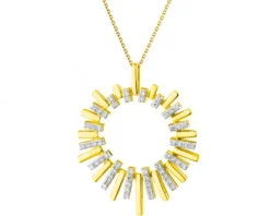 Zawieszka z żółtego złota z diamentami - 0,15 ct - próba 585