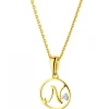 Zawieszka z żółtego złota z diamentem - litera N - 0,003 ct - próba 585