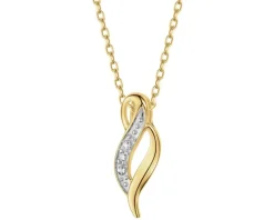 Zawieszka z żółtego złota z diamentem - litera H, serce - 0,005 ct - próba 585