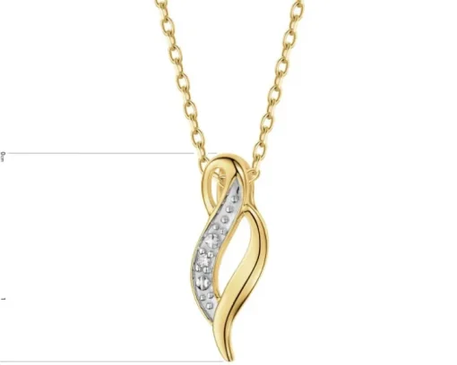 Zawieszka z żółtego złota z diamentem - litera H, serce - 0,005 ct - próba 585