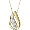 Zawieszka z żółtego złota z diamentem - 0,006 ct - próba 375