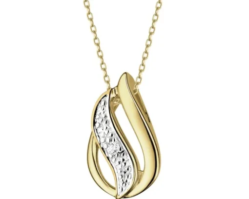 Zawieszka z żółtego złota z diamentem - 0,006 ct - próba 375