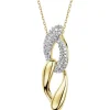 Zawieszka z żółtego złota z diamentami - 0,15 ct - próba 585