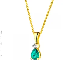 Zawieszka z żółtego złota z diamentami - serce - 0,12 ct - próba 585