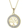 Zawieszka z żółtego złota z diamentami - drzewko - 0,10 ct - próba 585