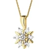 Zawieszka z żółtego złota z diamentem - 0,005 ct - próba 375