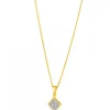 Zawieszka z żółtego złota z diamentami - kwadrat - 0,05 ct - próba 585
