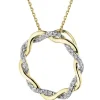 Zawieszka z żółtego złota z diamentami - koło - 0,10 ct - próba 375